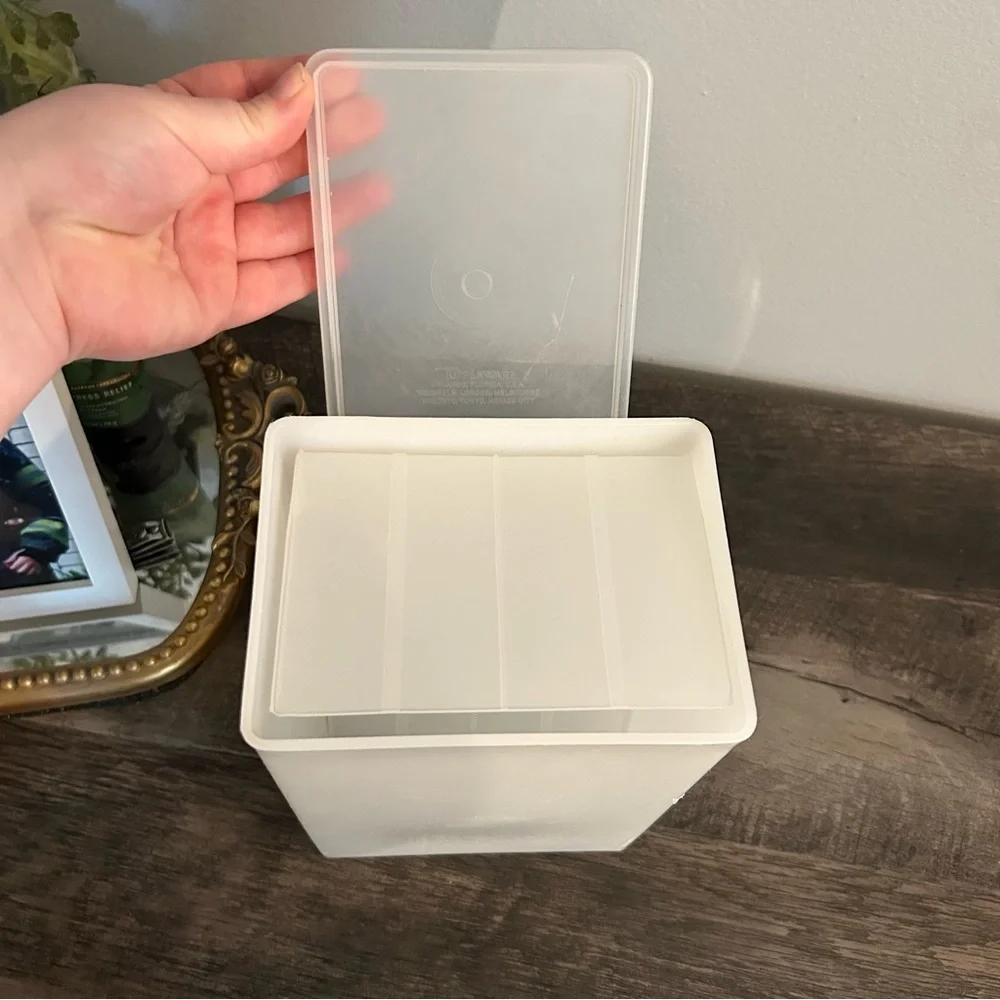 Vtg TUPPERWARE ICE CREAM KEEPER Freezer Container w/Sliding Tray 484 485